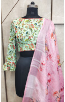 All Over Embroidery Worked And Digital Printed Designer Blouse (KRBL682)